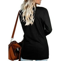 Ležerne majica Top za žene V-izrez Twist čvor dugih rukava dugih rukava plus veličina pulover 2xl vino