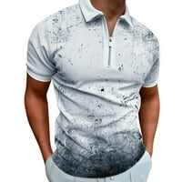 Muške majice Ležerne prilike za prskanje s prskanjem patentnih zatvarača Okrenite modnu labavu bluzu