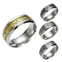 Temacd Men Titanium čelik Glatka površinska vjenčanica za vjenčani prsten nakit poklon