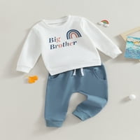 Big Brother Little Brother Mathing Outfit Set Little Boy dugih rukava pantalone pada odjeću