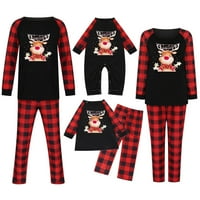 Porodični božićni PJS Podudarni setovi - Porodična Božić Pidžama, Crvena plata Elk Xmas PJS Sleep odjeća