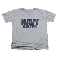 Mornarska sestra uznemirena jednostavan blok logotip atletska majica za odrasle V-izrez
