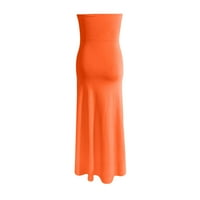 Bazyrey ženske pune haljine bez rukava trendi narančasta XL