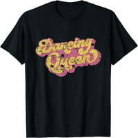 Ženska plesna kraljica Košulja Vintage Dancing 70S majica Majica Grafički majica Casual Crew vrat Crno