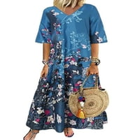 Paille žene retro labave maxi haljine boho travela duga haljina cvjetna print zabava ljetna plaža sandress