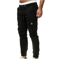 Yuwull Muške teretne hlače sa džepovima Muškarci Ljetne lagane tanke FIT Workwear Hlače Ležerne pantalone