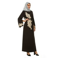 Beppter ženska haljina kaftan vezena fancy abaya večernja haljina maxi haljina crna, xxl