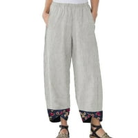 Ženska ležerna odjeća Ljeto Široke pantalone za noge Nepravilno ispis Splice labave pamučne pantalone