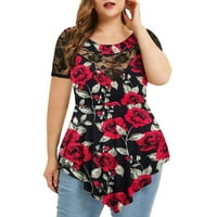 Ženski vrhovi plus veličina vrećica ženske košulje Ljetna bluza vrhovi čipke casual veličine rukave
