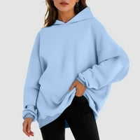 HFolob ženske prevelike dukseve dukseve Umjetne kratke baršunaste dukseve udobne casual pulover labavo