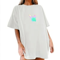 Koaiezne ženske modne reflektirajuće leptir print majica s kratkim rukavima Labavi gornji ženski vrhovi