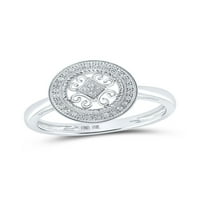 10kt bijelo zlato Žene okrugli dijamantski krug prsten CTTW