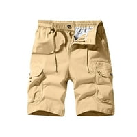 Zodggu ponude muške kratke hlače od vitkih metala s više džepa patentni zatvarač ravno noga pet hlača