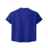 Groanlook muns majica Okrenite majicu ovratnika rever na vratu Men Plain Bluza Prednji džepovi Kratki