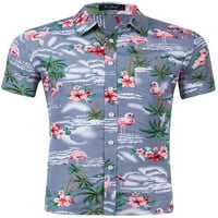 Capreze muškarci Flamingo Havajske majice casual majica kratkih rukava uz vintage ljetne majice za odmor
