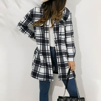 Klasična jakna za spajanje za žene Jesen modne prevelike platske majice jakne s dugim rukavima Flannel