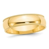 Muški 14k žuto zlato milgrain vjenčani prsten