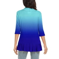 Ženska otvorena front kardigan dugih rukava, casual klasična odjeća Plava veličina 2xl