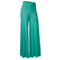 Ketyyh-Chn pantalone za žene Trendy High Struk široke pantalone za noge za žene zelena, m