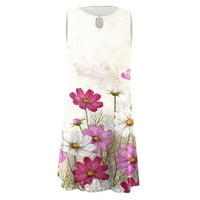 Lopecy-Sta ženska haljina za boho cvjetna od tiskane haljine ljetno bez rukava plaža mini haljine Party
