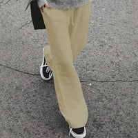 Ženske ležerne hlače hlače sa džepovima lagane labave udobne casual pantalone ženske široke noge xl