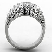 Ženski prsten od nehrđajućeg čelika ukrašen je kristalima vrhunskog razreda - veličine 9