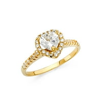 Jewels LU 14K Žuto zlato Kubična cirkonija CZ zaručničke prstene veličine 8.5