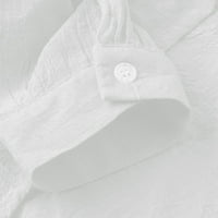 Žene plus veličina Bluze s dugim rukavima Pamučne posteljine Komforne košulje Plain Boja Casual Loose