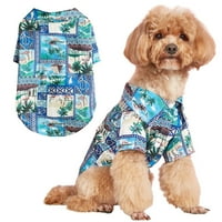 Pnellth Coconut Tree Odjeća za pse Moderan prozračivo Pogodno dugme Dizajn praznika Dvo-noge PET košulje