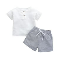 Proljeće za bebe Unise Ljeto Pamučne rebraste kratke rukave Striped Shars outfits odjeća za djecu