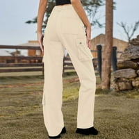 Jeseni ušteda teretnih hlača za žene Srednji struk casual pantalone Modni ženski proljetni ljetni gumbske