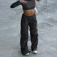 NSENDM Capri gamaši sa džepovima za žene plus, ženske ležerne pamučne patvene pantalone sa elastičnom