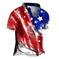 Henley majice za muškarce Američka patriotska kamena košulja za neovisnost Dugme Golf Tenis T-majice