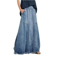 Rewenti Women Plus size suknja za ženski kaubojski udoban strijel plus size suknja svijetlo plava 16