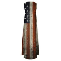 Yuwull 4. jula Patriotska ženska ženske ljetne haljine trendi dugačka haljina Ležerna modna nezavisnost