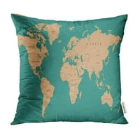 Plava apstraktna karta svijeta Vintage High Detaljno of WorldMap Bež jastuk jastuka