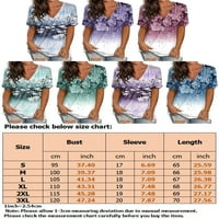 Niveer dame Ljetni vrhovi V izrez majica kratkih rukava Majica Modni pulover cvjetni ispis tunika bluza