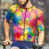 Muške Thirts Ljetni modni sportski biciklistički odjeća Šareni tiskani trendi kratki rukav O-izrez Top