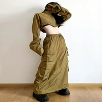 Eyicmarn Žene obrežene jakne sa čvrstim bojama Zip-up postolje za crtanje navlaka za crtanje dugih rukava