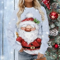 Ružni božićni džemper za žene smiješne slatke snjegović gnome print duksevi s dugim rukavima Novelty