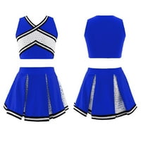 Alvivi Kids Girls Cheerleading Dance Odena set V izrez TOP suknje Sekne Outfit 4-14