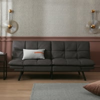 Kauč ​​za kauč kauč, moderan sklopivi za spavanje kauč na razvlačenje od crnog drveta FAU kože