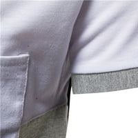Puawkoer Ljetna majica Trobojna majica kratkih rukava ubodeći muške bluze muške modne XL bijele boje