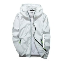GUVPEV reflektirajuća jakna s kapuljačom Trendy Modna kažnjava džepna jakna - bijeli XXXL