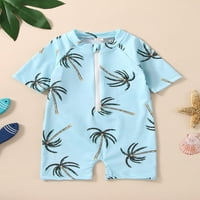 Allshope Toddler Girls Boys Ljetni ručni kupaći kostimi Plavi kratki rukav tropski stablo zatvarača