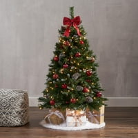 Ft. Mješovita smreka zglobna veštačka božićna stablo sa crvenim bobicom zamrznute grane i smrznutim