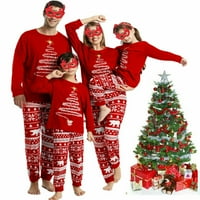 Porodica koja odgovara Božićne pidžame postavljene jelene vrhunske odrasle i dječje jamme za odmor PJS