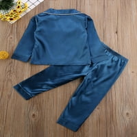 Xingqing 1- godina dječji dječaci Dječaci satenske pidžame Postavite dugmad za dugih rukava vrhovi hlače