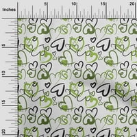 Onuone pamuk fle zelene tkanine Valentinovo srce DIY odjeće prekrivajući tkaninu Tkanina od dvorišta Wide-H2