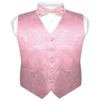 Muški Paisley Design Haljina Vest & Bow Tie Pink Bowtie set za odijelo Tuxedo